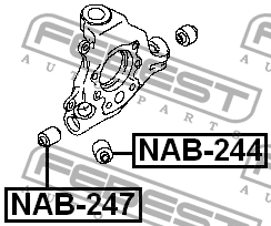 Сайлентблок задн цапфы NISSAN TEANA J31 2003.02-2008.06 NAB-247 NAB-247 FEBEST