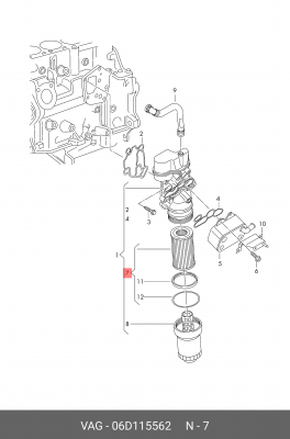 Фильтр масляный (мин. партия 10 шт.) 06D115562 06D 115 562 VAG