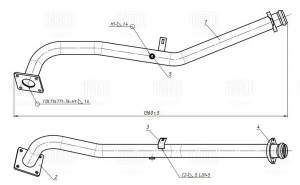 Труба перех. ГАЗель Next (дв.УМЗ А-274 Евро-4) (зам. нейтр-ра) (алюм. сталь) (EC ECP 0301 TRIALLI