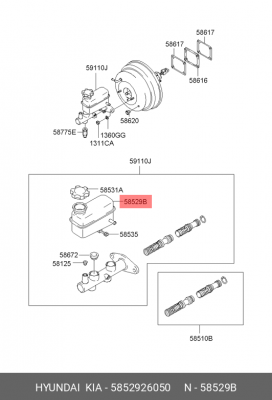 5852926050 Бачок тормозной жидкости (ORG) 5852926050 HYUNDAI