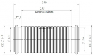 Гофра глушителя соединительная Volvo FH/FM/FMX/RVI(цинк) 82194 DINEX