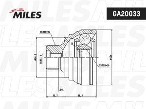 ШРУС наружный AUDI A4/A5 2.7TD 07- (GKN 304962) GA20033 GA20033 MILES