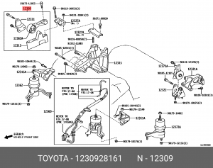 подушка двигателя правая!\ Toyota Camry Acv40/Gsv40 06-11 12309-28161 TOYOTA