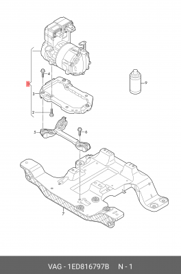 L1ED816797B Компрессор кондиционера 1ED816797B VAG