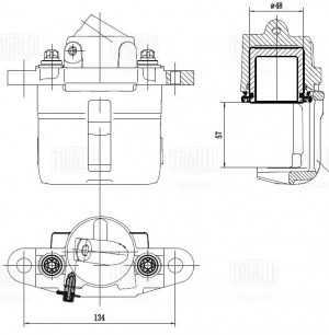 Суппорт торм. Лада 2112 перед. прав. d=48мм (R14) (без скобы) (CF 417) CF417 TRIALLI