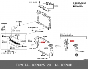 защита радиатора!\ Toyota 16593-25120 TOYOTA