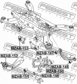 Сайлентблок задней цапфы MZAB-146 MZAB-146 FEBEST