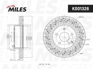 Диск тормозной передний D295мм.с перфорацией MERCEDES W204/W212 09- (TRW DF4813S K001326 MILES