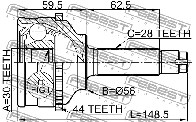 ШРУС 0510-037A44 0510-037A44 FEBEST