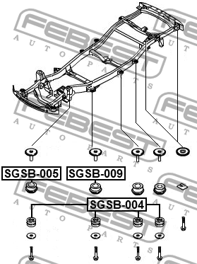 Подушка рамы SSANG YONG REXTON 2001-2013 SGSB-004 SGSB-004 FEBEST