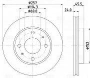 Диск торм. Hyundai Elantra (00-)/Matrix (01-) перед. d=257 (DF 084611)  2шт DF084611 TRIALLI