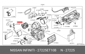 Мотор вентилятора радиатора 27225-ET10B 27225ET10B NISSAN