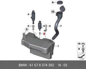 сетка фильтра насоса стеклоомывателя!\ BMW 61 67 8 374 382 BMW