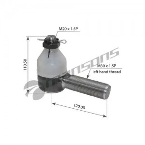 Наконечник рулевой тяги левый M30x1.5  M20x1.5  L=118 mm 700.257 MANSONS