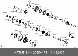 ПОДШИПНИК ВЫХОДНОГО ВАЛА МКПП 2960A178 2960A178 MITSUBISHI