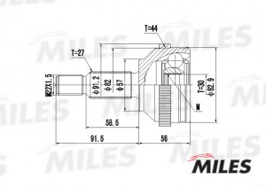 ШРУС наружный FORD MONDEO 1.6-2.0 93-00 (с ABS) (GKN 303084) GA20116 GA20116 MILES