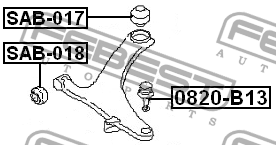 Сайлентблок рычага передний SUBARU LEGASY B13/B14 03- SAB-018 SAB-018 FEBEST
