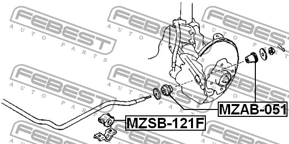Втулка переднего стабилизатора D24 MZSB-121F FEBEST