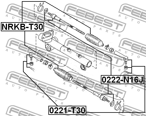 Наконечник рулевой 0221-T30 0221-T30 FEBEST