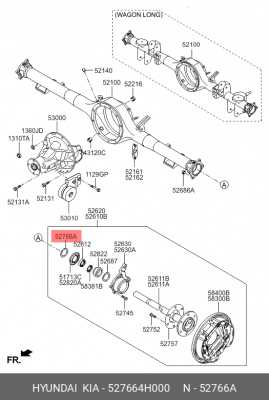 Кольцо HYUNDAI H-1 (07-) упорное полуоси OE 527664H000 HYUNDAI KIA