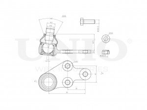 Опора шаровая передняя нижняя правая SSP-20132 UNIO