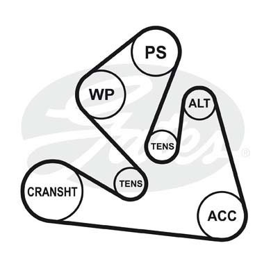 Поликлиновой ремень 6PK1835 (8653-10400) 6-PK-1835 GATES