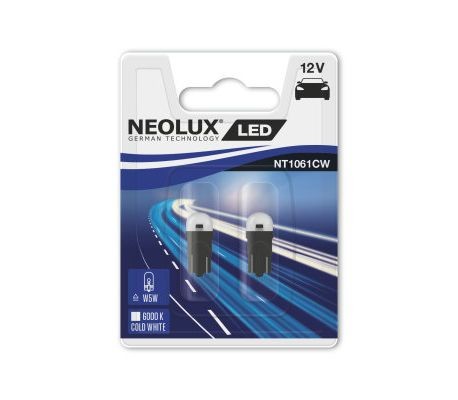 Лампа светодиодная 12V W5W T10W W2.1x9.5d 6000K 35лм блистер (2шт.) LED Cool Whi NT1061CW-02B NEOLUX