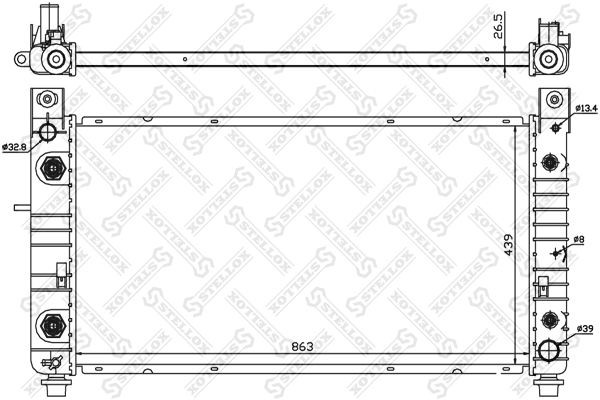 радиатор системы охлаждения! АКПП\ HUMMER H2 6.0i 16V 02-04 10-26736-SX STELLOX