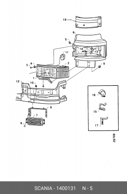 клипса крепления фары!\Scania 1400131 SCANIA