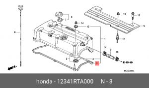 Прокладка крышки клапанной HONDA Accord (03-),CR-V (07-) (2.0/2.4) OE 12341-RTA-000 HONDA