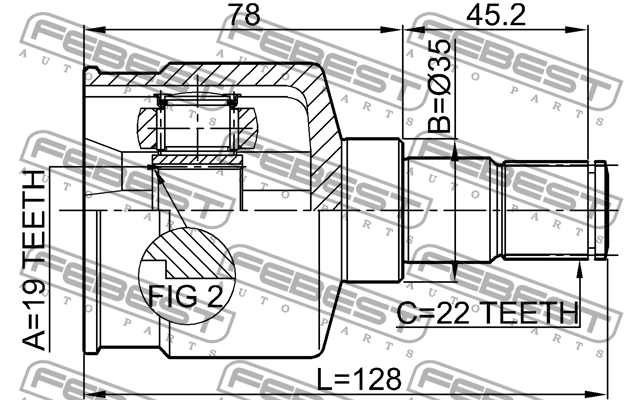 ШРУС 1111-SPA 1111-SPA FEBEST