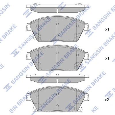 Колодки тормозные CHEVROLET Cruze (09-),Orlando (11-) OPEL Astra J передние (4шт SP1480 SANGSIN