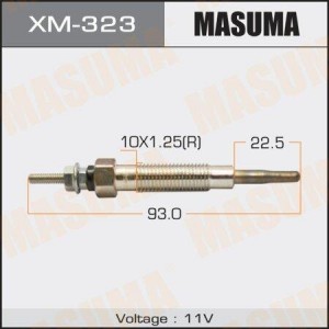 свеча накаливания! 11V\ Mitsubishi Pajero/Canter/Delica 2.8 TD 4M40/4M40T 93> XM-323 MASUMA