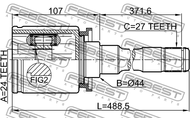ШРУС внутренний правый 24x44x27 1911-E83RH FEBEST