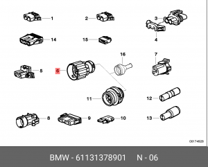 Разъем BMW электрический OE 61 13 1 378 901 BMW