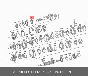 Подшипник КПП MERCEDES вала первичного роликовый OE A 008 981 95 01 MERCEDES BENZ