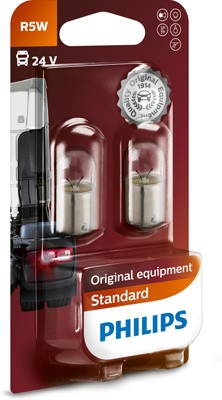 Лампа 24V R5W BA15s блистер (2шт.) PHILIPS 13821B2 PHILIPS
