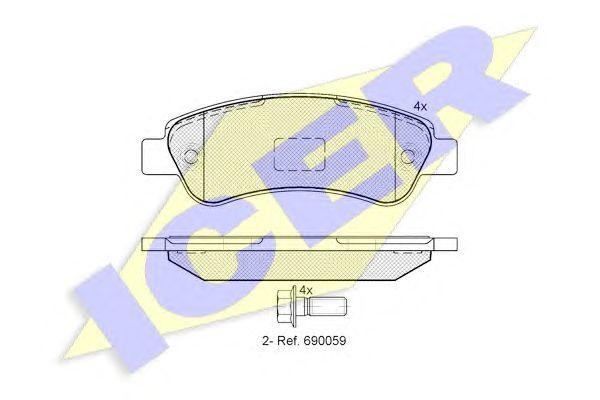 141804 колодки дисковые задние!\ Citroen Jumper 2.2HDi 06> 141804 ICER
