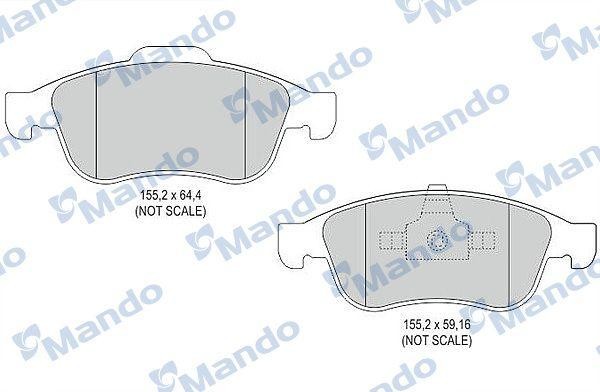 Колодки тормозные передние (без датчика) (RENAULT DUSTER с ABS, FLUENCE, MEGANE  MBF015255 MANDO