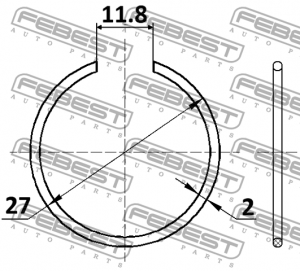 КОЛЬЦО СТОПОРНОЕ 27X2 подходит для MITSUBISHI LANCER,LANCER CEDIA CS,CT# 2000.03 CC127X2 FEBEST