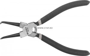 щипцы загнутые! для стопорных колец с ПВХ рукоятками сжим, 180мм, 12-65мм\ IRBP180 THORVIK