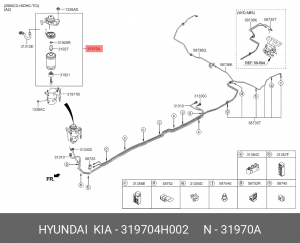 Фильтр топливный HYUNDAI Starex H-1 (07-) (2.5-A) в сборе OE 319704H002 HYUNDAI KIA