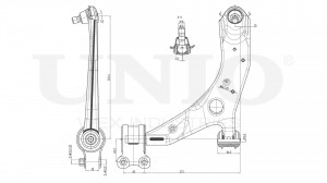 Рычаг подвески поперечный передний нижний левый SSP-40027 UNIO