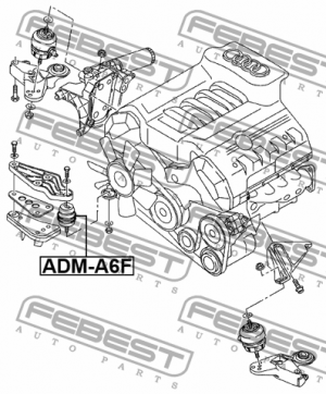 Опора двигателя передняя (гидравл) AUDI A6 (98-05) ADM-A6F ADMA6F FEBEST