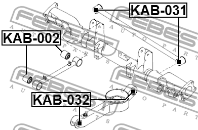 Сайлентблок задн поперечн тяги KIA CARNIVAL/SEDONA (FL) 1998-2005 KAB-031 KAB-031 FEBEST