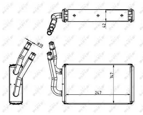 Радиатор отопителя FORD Transit 260 (06-) NRF 54228 NRF