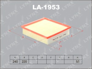 Фильтр воздушный подходит для TOYOTA Camry(V50) 3.5 11, LEXUS RX270-350 08 LA-19 LA-1953 LYNXAUTO