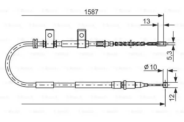 Трос стояночного тормоза CHEVROLET Lanos (97-) правый BOSCH 1 987 477 717 BOSCH