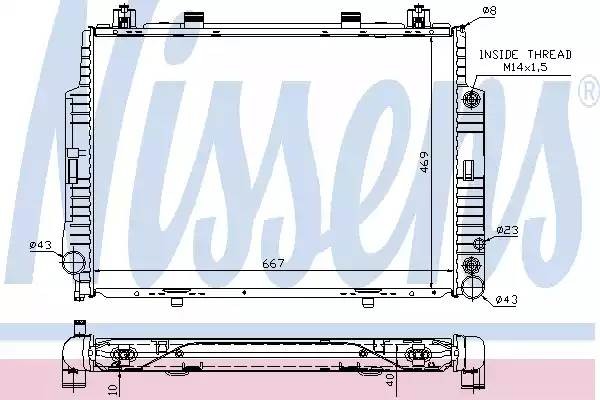 радиатор системы охлаждения! АКПП\ MB W140 4.2i/5.0i 91-99 62716A NISSENS