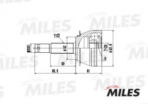 ШРУС наружный DAEWOO NEXIA 1.5 (GKN 302803) GA20082 GA20082 MILES